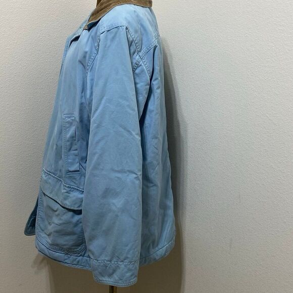 L.L. Bean Quilted Insulated Blue Canvas Barn Chore Coat Women's Size X-Large - Picture 4 of 12